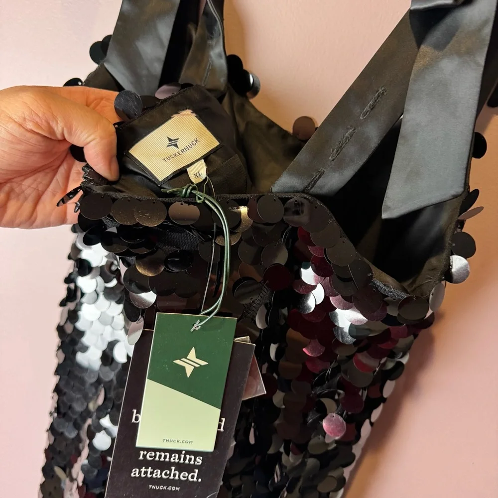 NWT Tuckernuck Jet Black Sequin Roxy Dress - Picture 6 of 9